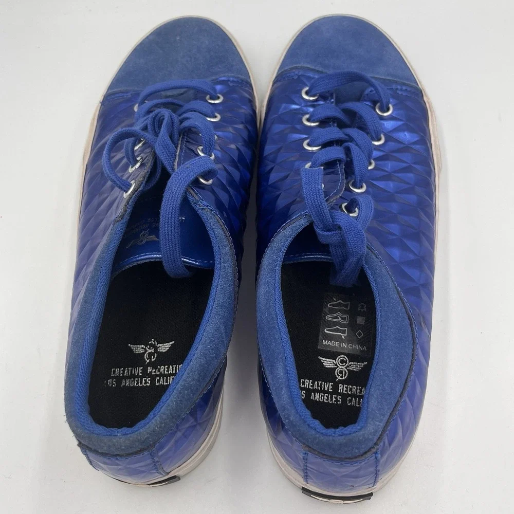 Creative Recreation Mens 9 Sneaker Shoe Blue Diamonds Shiny Work Casual Unique